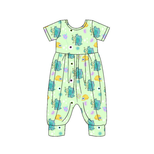 Baby Girls Bamboo Cartoon Monster  Jumpsuit  Pre-order 3 MOQ