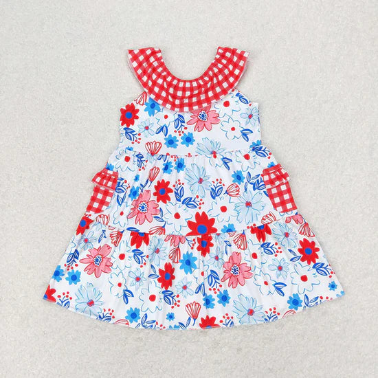 Kids Girls July 4th Sleeveless Knee Length Dress