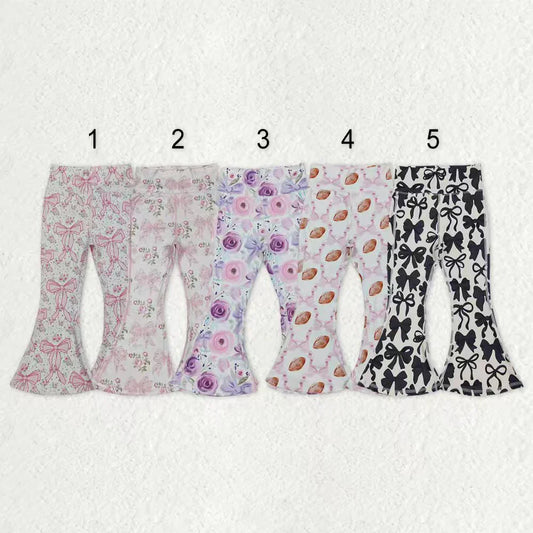 Sibling Baby Girls Floral Print Bell Bottom Active Pants