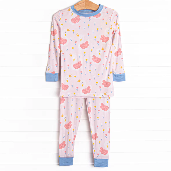 (5MOQ) Baby Girls Swan Long Sleeve Pajama Set Pre-order