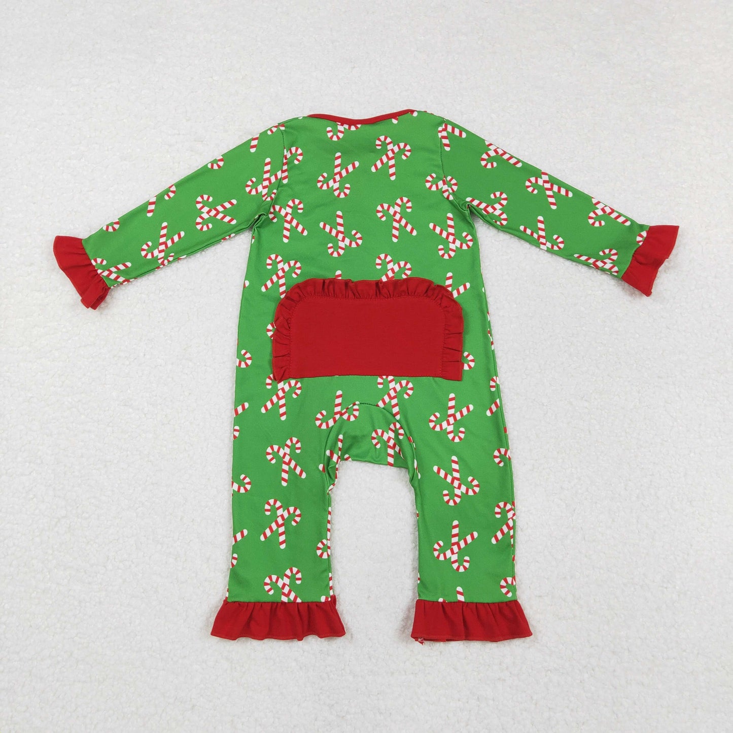 Newborn Baby Girls Christmas Candy Cane  Long Sleeve Romper