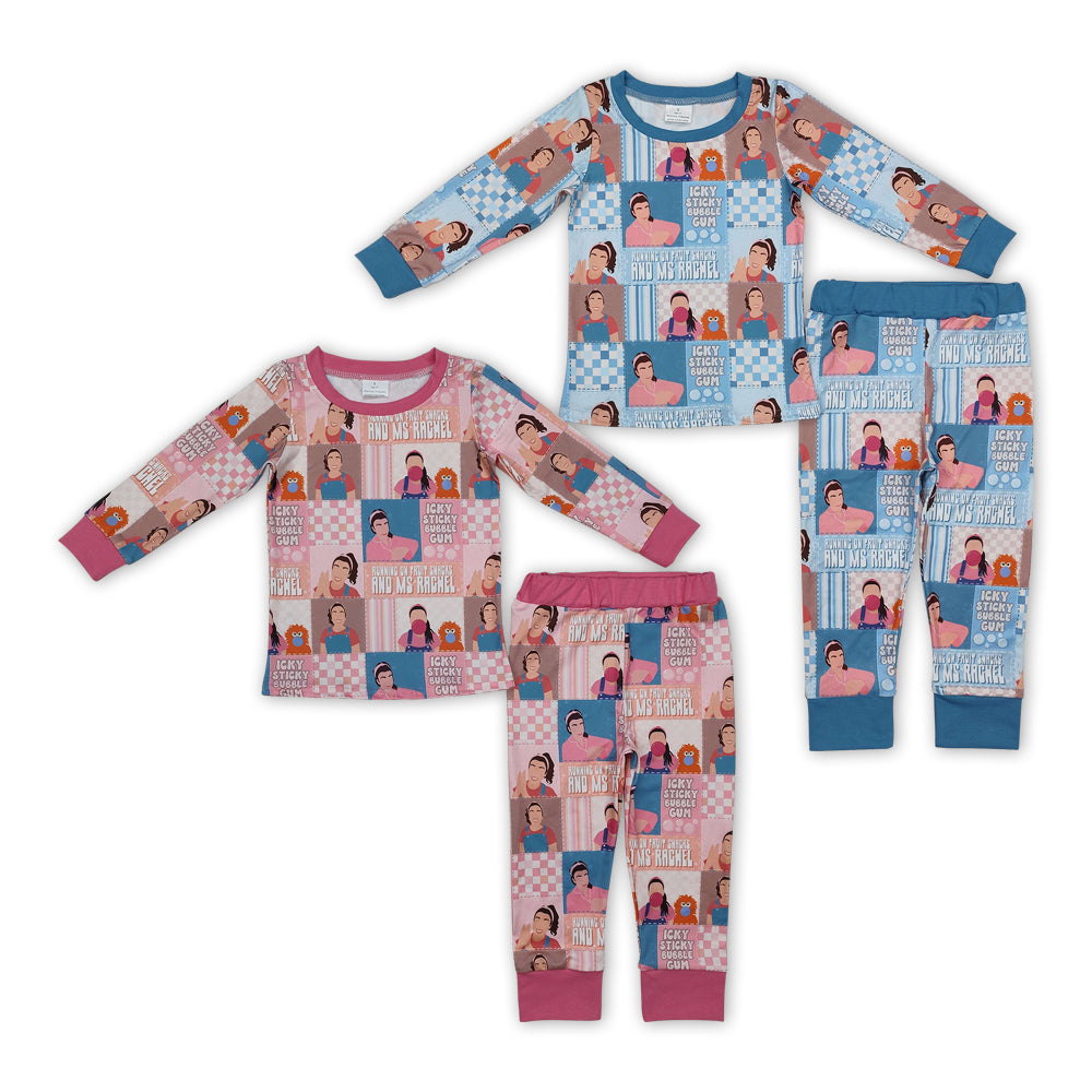 Sibling Baby Kids Learn English Teather Long Sleeves Pajama Set