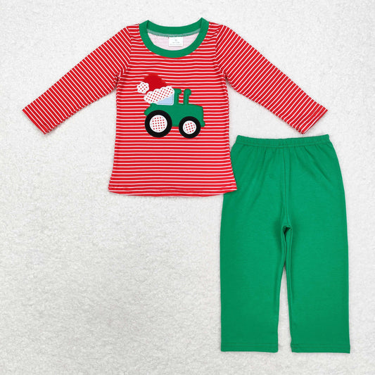 Baby Boys Christmas Truck Green Pants Outfit