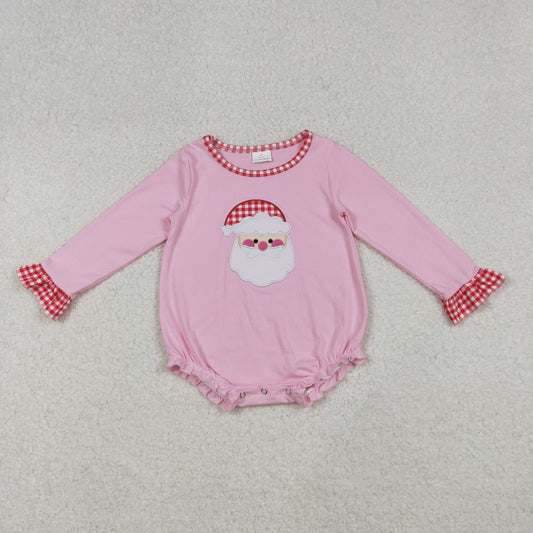 Newborn Baby Girls Christmas Santa Pink Romper