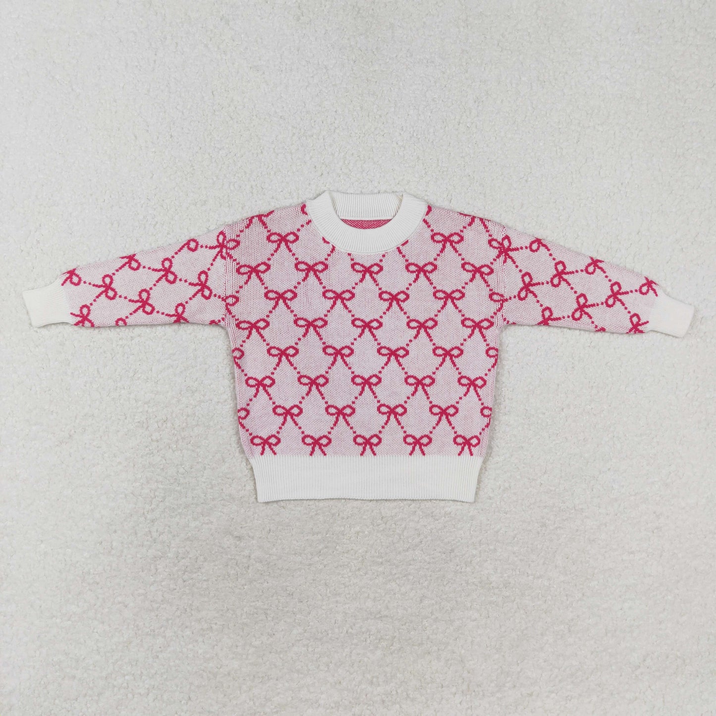 GT0687 Baby Girls Pink Bows Long Sleeve Sweaters