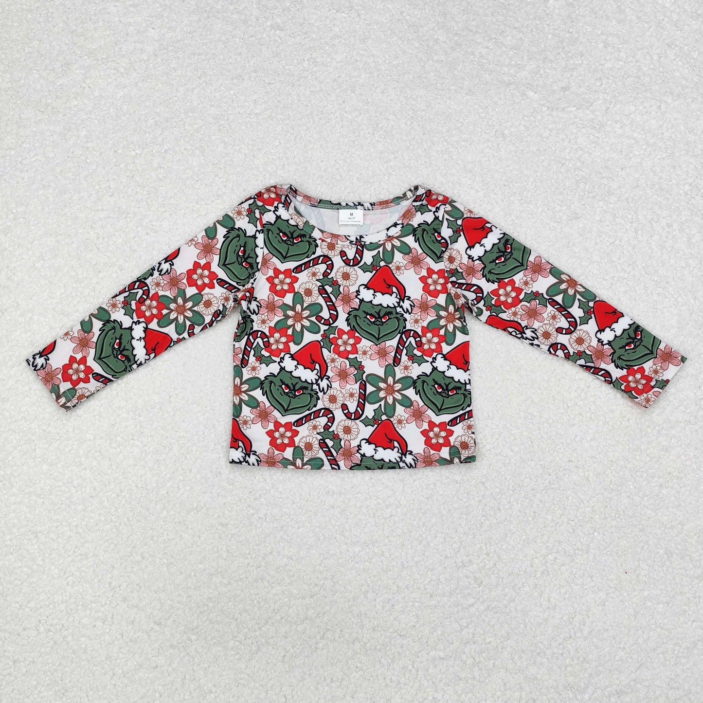 Christmas Girls Grinch Long Sleeve Top