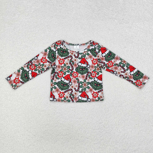 Christmas Girls Grinch Long Sleeve Top