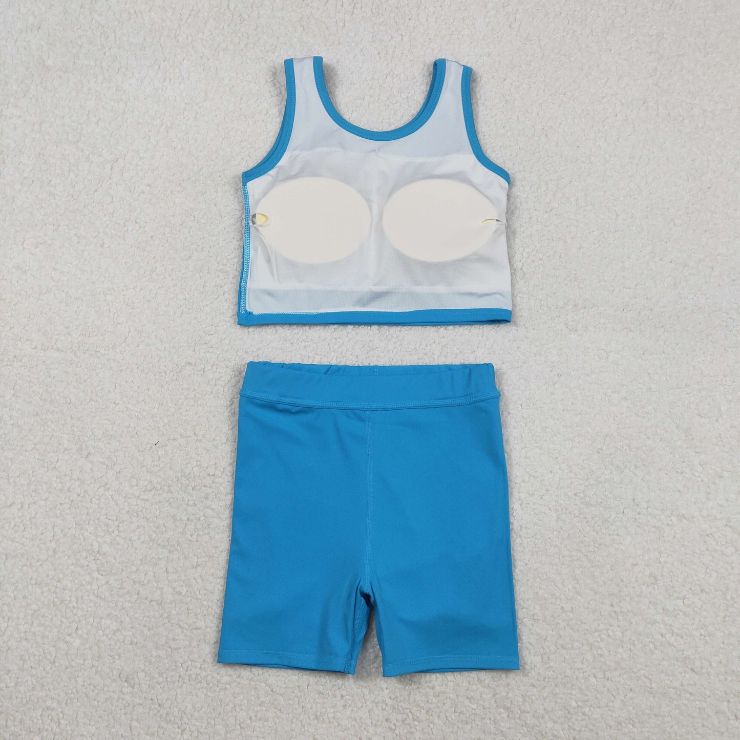 GSD2659 Baby Girls Blue Sleeveless Tank Top Skort Set