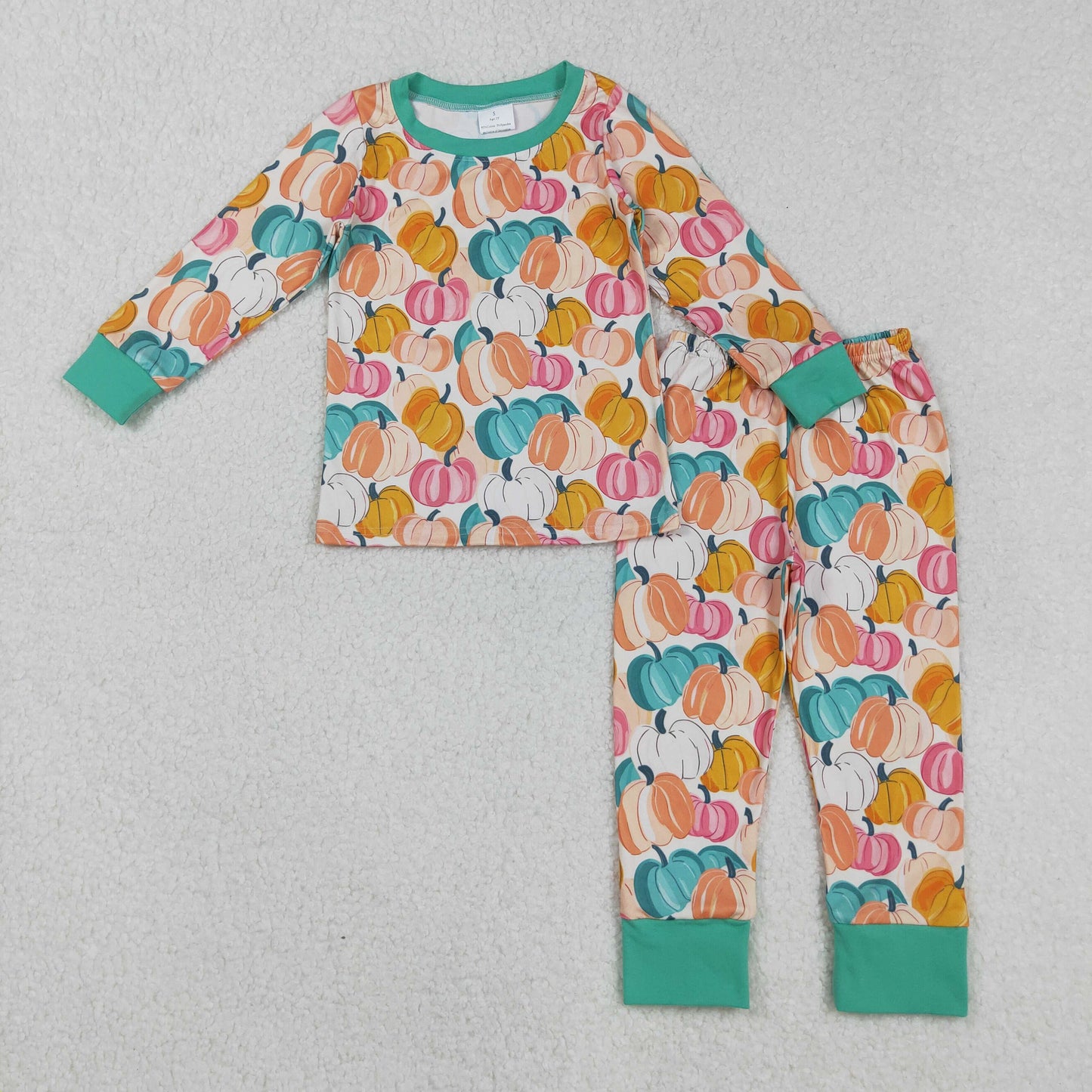 Kids Boy Pumpkin long sleeve pajama set