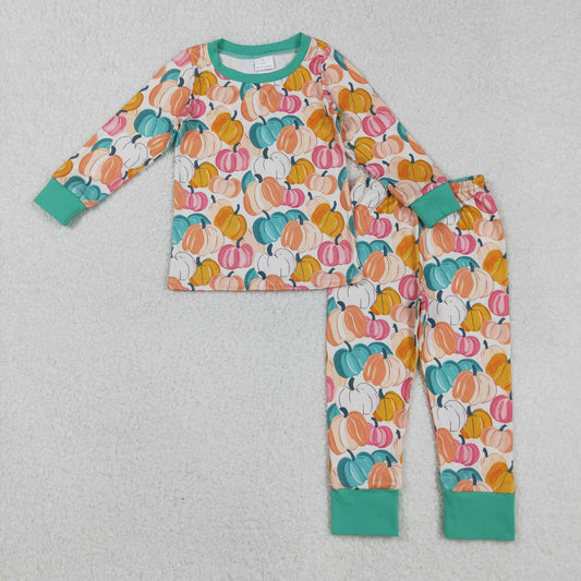 Kids Boy Pumpkin long sleeve pajama set