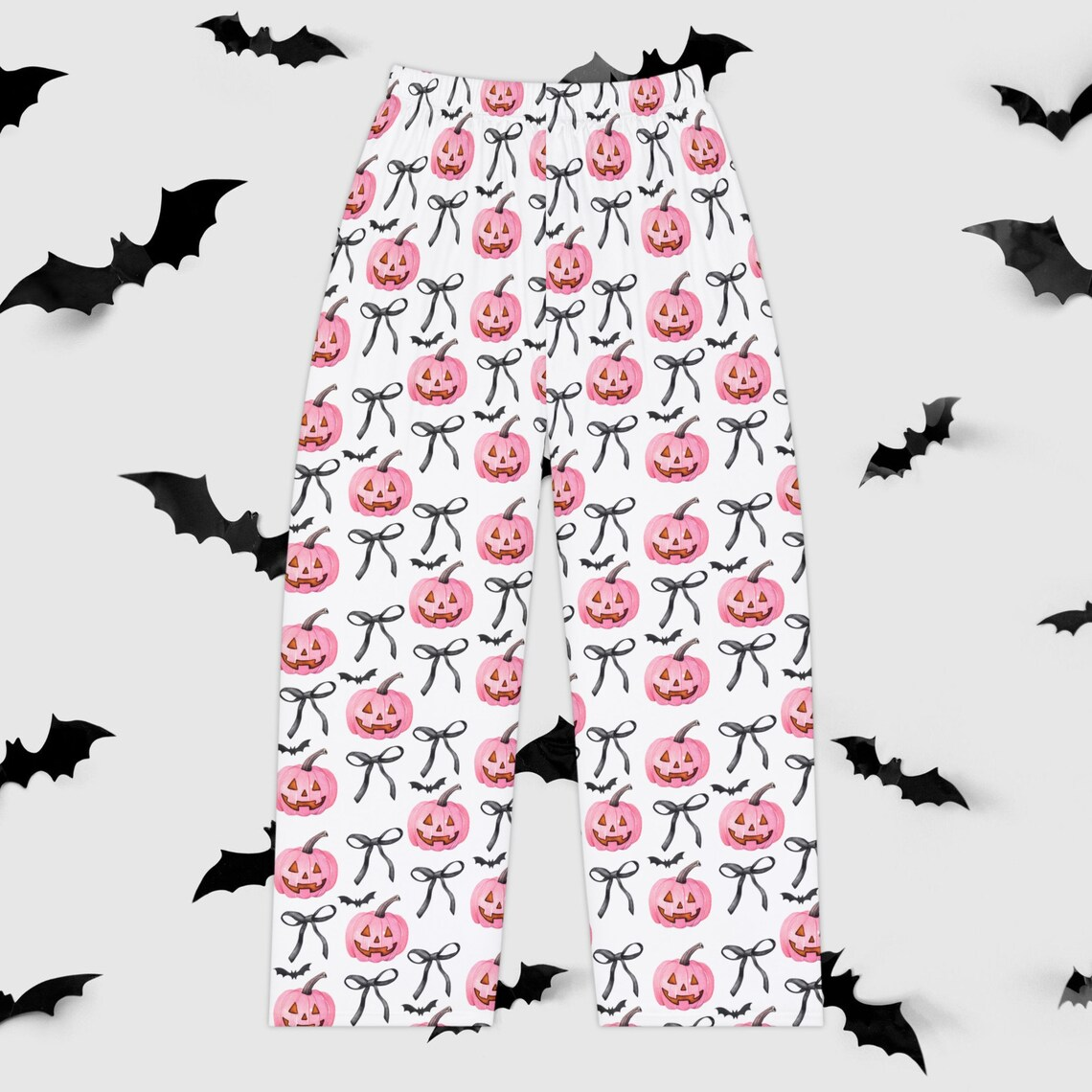 Adult Women Halloween Pink Pumpkin Bow Pants Pre-order 3 MOQ