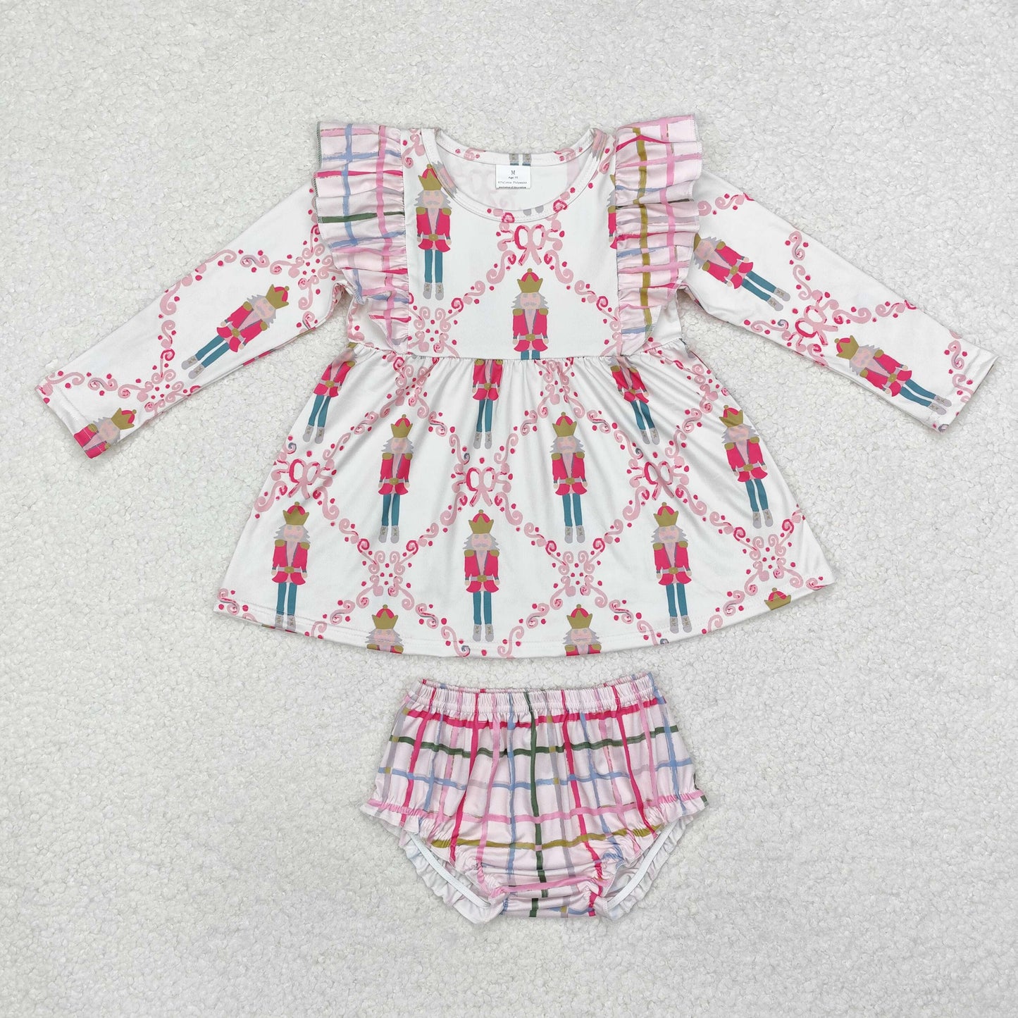 Baby Girls Christmas Nutcracker Bummie Set