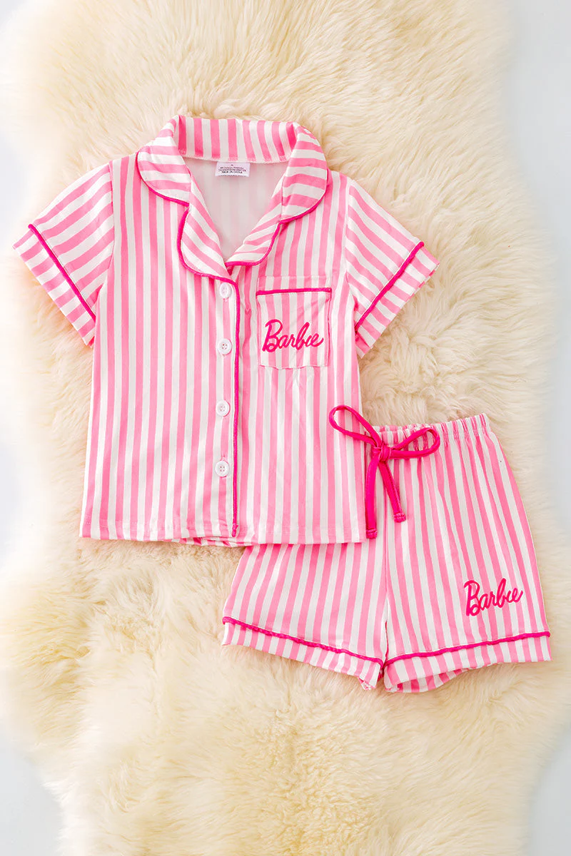 Baby Girls Pink Striped Pajama Set Pre-order 5 MOQ