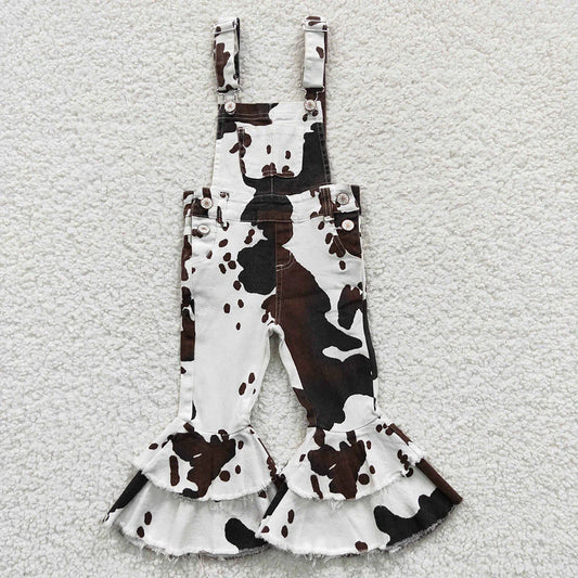 USA Shop Baby Girls Cowhide Print Bib Bell Overall Jumpsuits