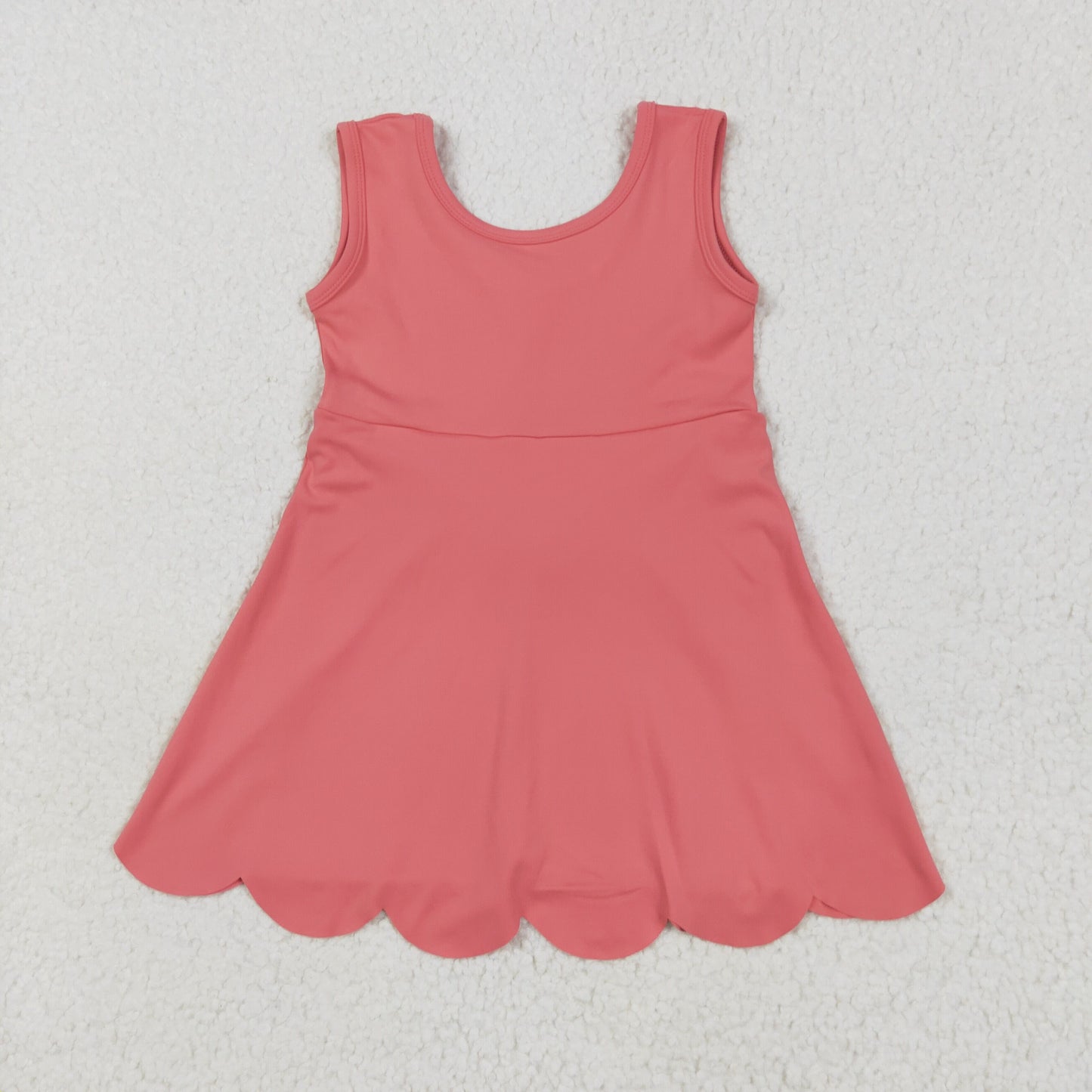 Kids Girls Active Hot Pink Sleeveless Yoga Dress With Ruffle
