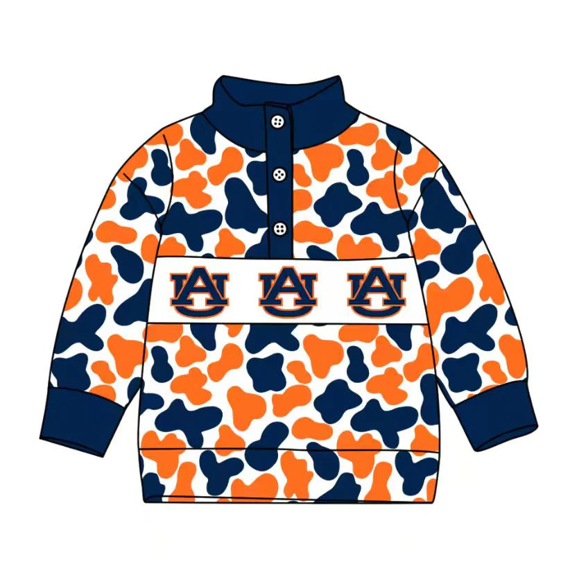 Preorder , 5 MOQ Baby Boys Sport  AU Orange Camo Pullover Top