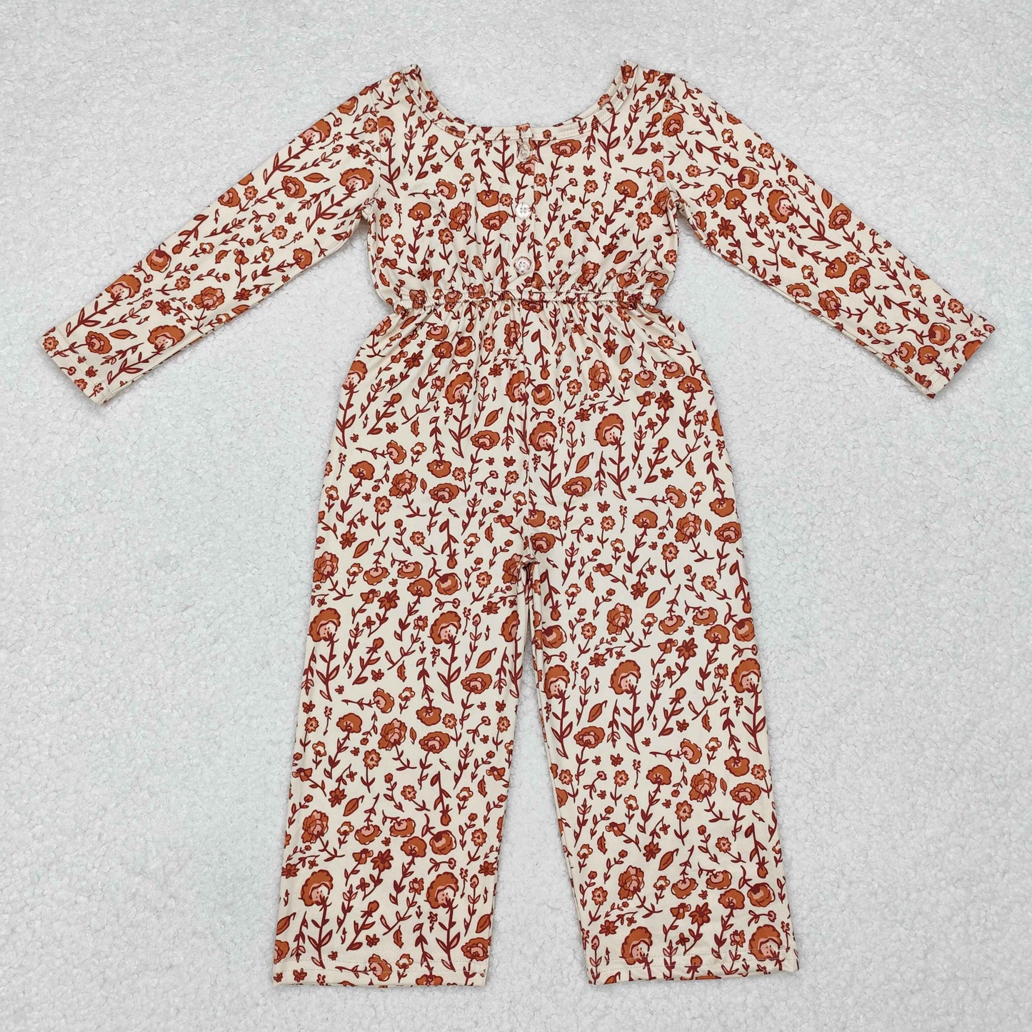 Baby Girls Small Flower Long Sleeve Jumpsuit