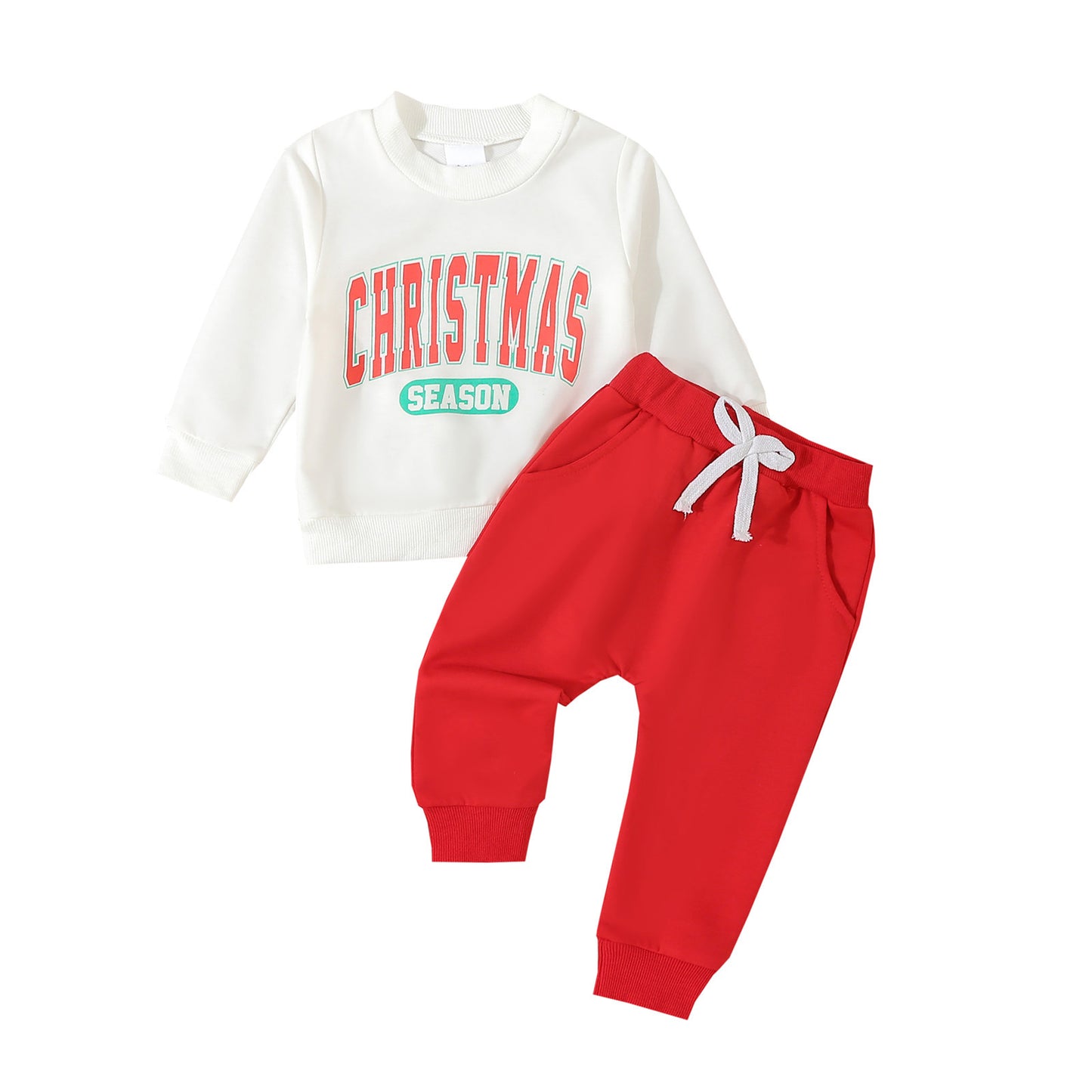 3 MOQ  Baby Boys Christmas Season Red Pants Outfit Pre-order