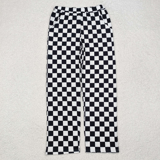 P0647 Adult Women Black Checker Pants