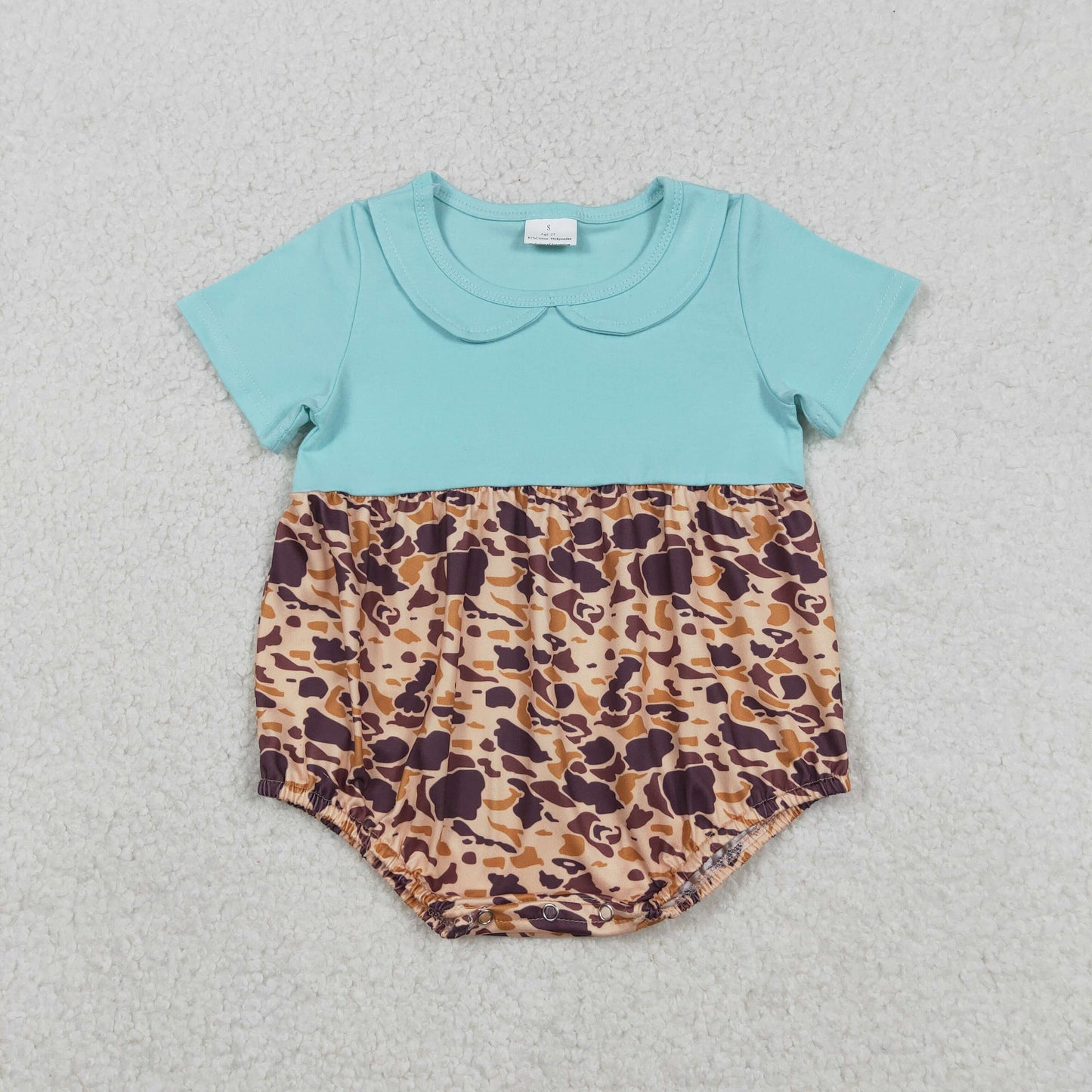 SR3277 Baby Girls Camo Short Sleeve Romper