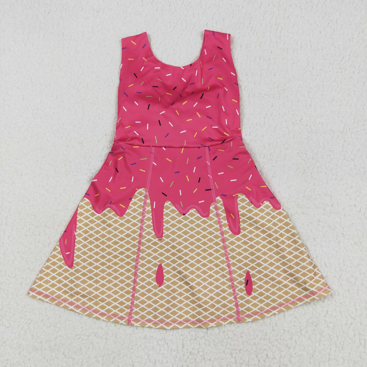 GSD2427 Baby Girls Athletic Ice Cream Hot Pink  Dress