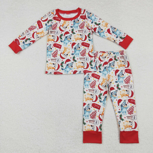 BLP0821 Baby Boys Pajama Christmas Cartoon Dog