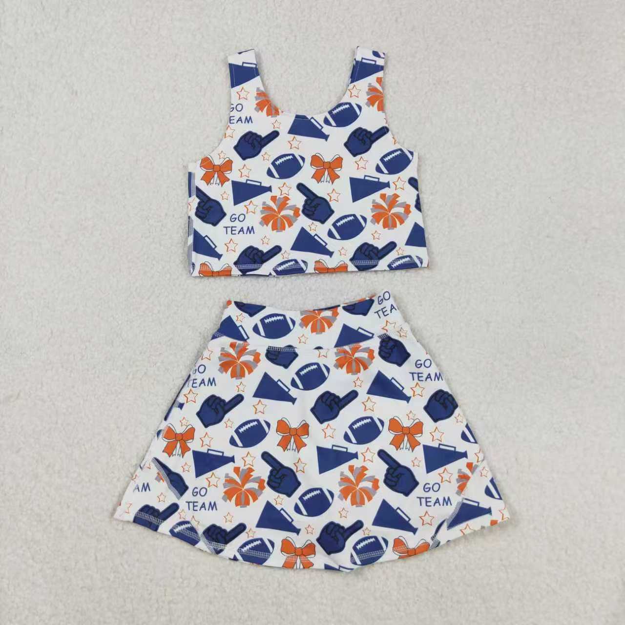 Sibling  Girls Sport Team Tank Top With Skort Active Yoga Set