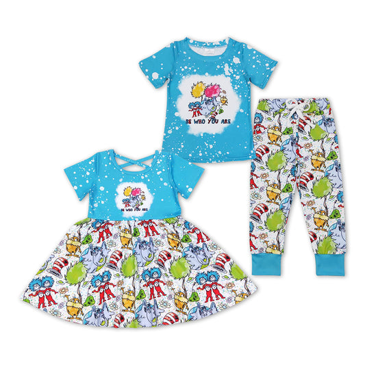 Baby Sibling Dr Reading Short Sleeve Top Pants Set and Dress