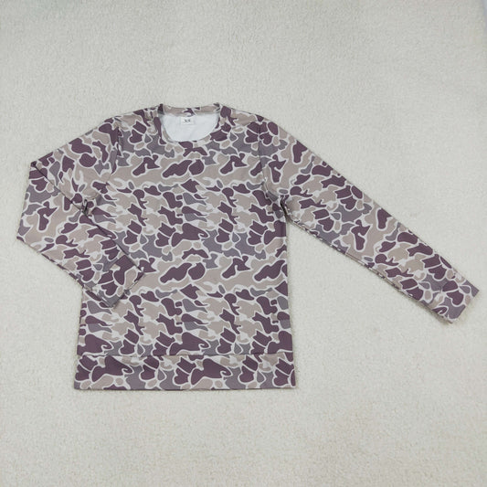 Adult Women Grey Camo Long Sleeve Top