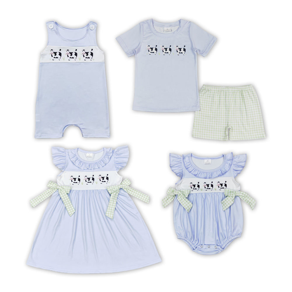 Baby Sibling Summer Cute Cow Clothes