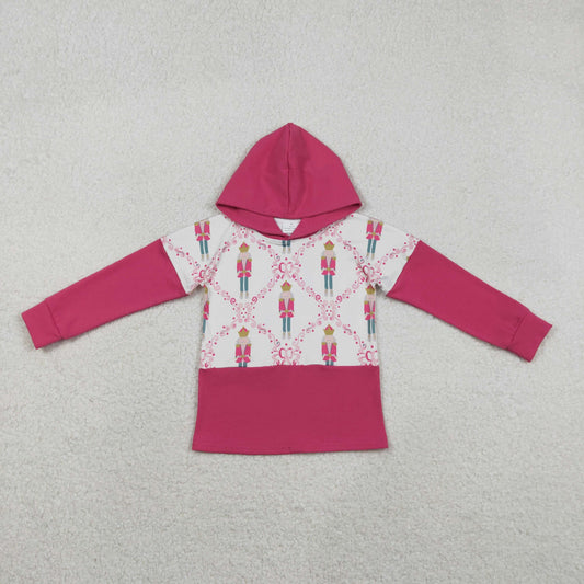 GT1043 Kids Girls Christmas nutcracker Long Sleeve Hooded Top