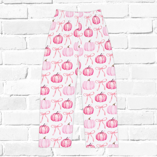 Adult Women Pink Pumpkin Bow Pants Pre-order 3 MOQ