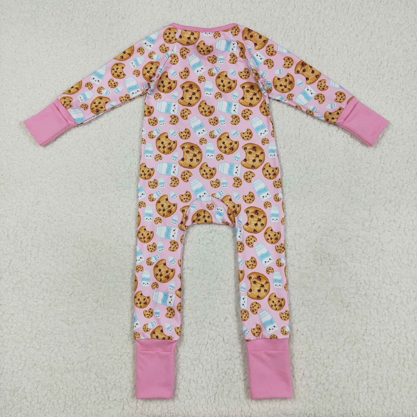 Baby Sibling Cake Milk Long Sleeve Zippy Romper