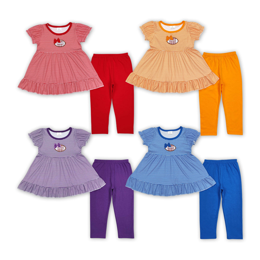 Baby Girls Embroidery Footabll Leggings Outfit