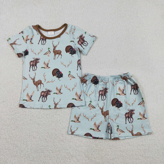 Kids Boys Hunting Deer Duck Shorts Set Preorder