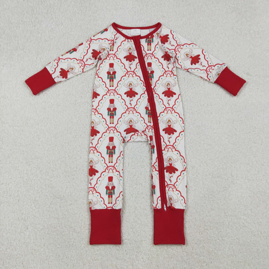 Baby Girls Christmas Nutcracker Long Sleeve Zipper Romper