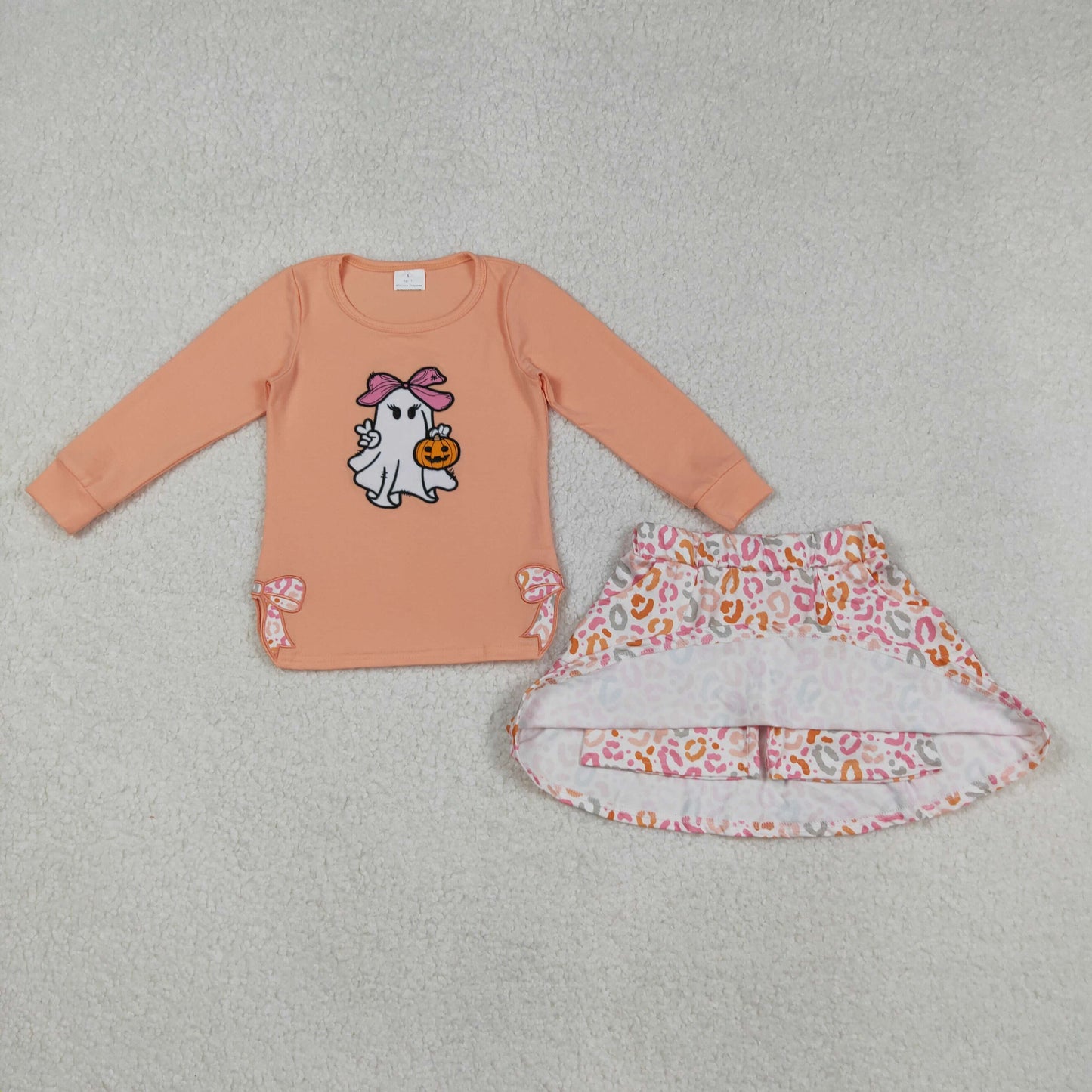 Kids Girls Ghost Top With Floral Skirt Set