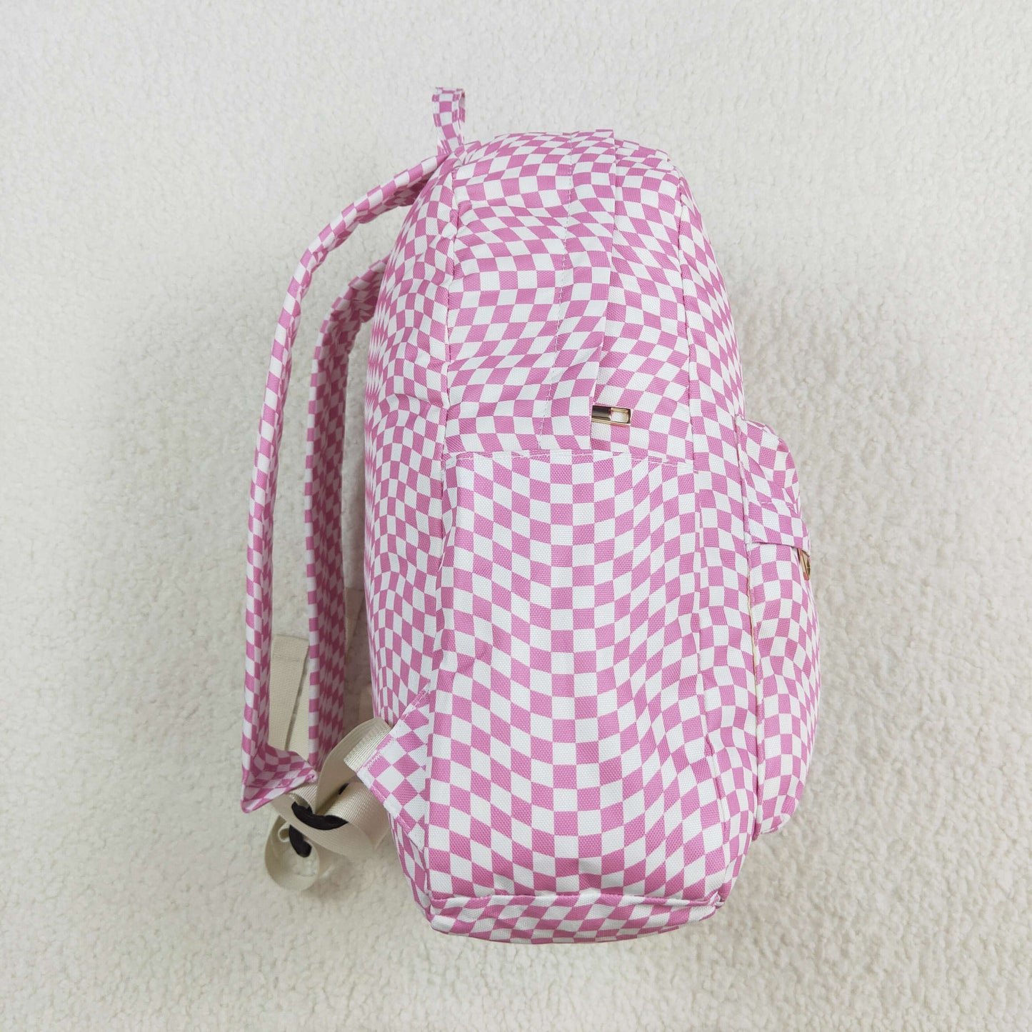 BA0245 Baby Girls Pink Checker Backpacker Bag