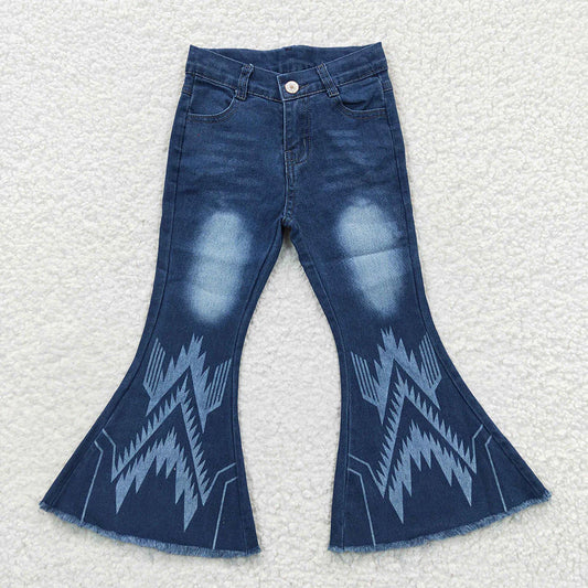 P0126 USA Shop Baby Baby Girls Aztec Denim Bell Pants