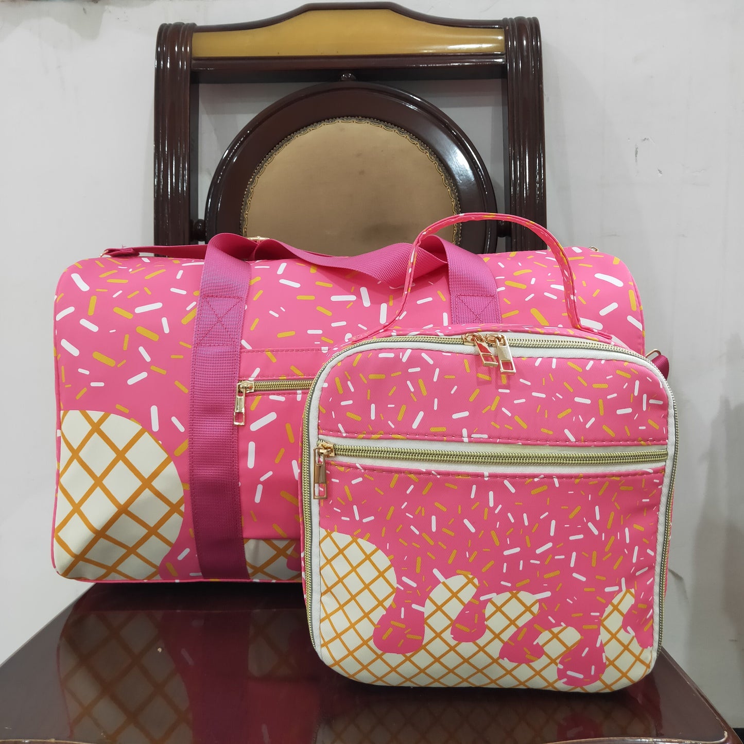 Pink Sprinkles Backpack School Bag Lunch Box