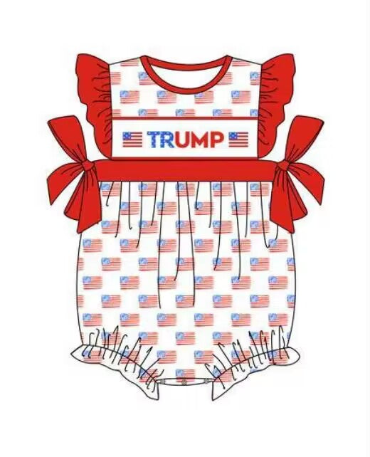 Baby Girls Trump   Romper Preorder  5 MOQ