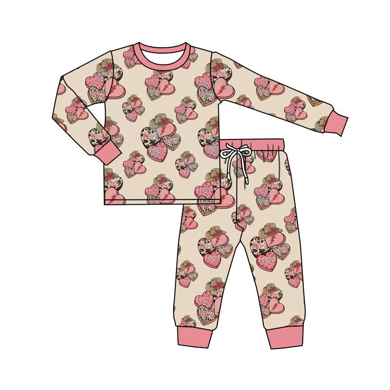 Baby Girls Pajama Outfit Valentine's Day Western 5 MOQ Preorder