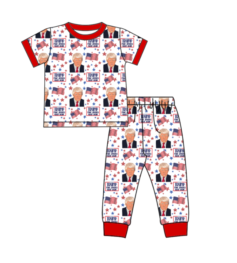 Baby Boys Trump Short Sleeve Top Pants Pajama Set Preorder  5 MOQ