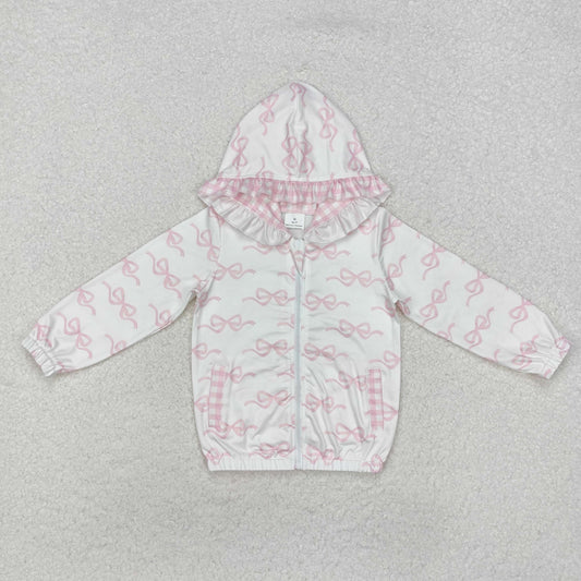 Toddler Girls Coquette Pink Bow Zipper Coat