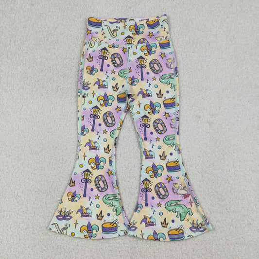 P0938 Kids Girls  Mardi Gras  Active Yoga Pants
