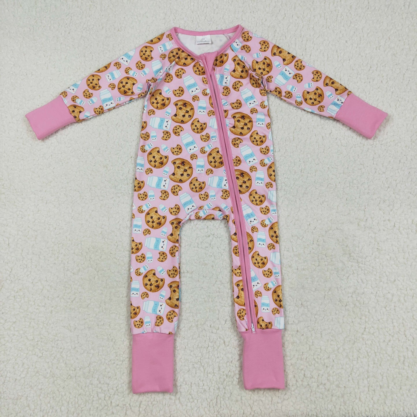 Baby Sibling Cake Milk Long Sleeve Zippy Romper