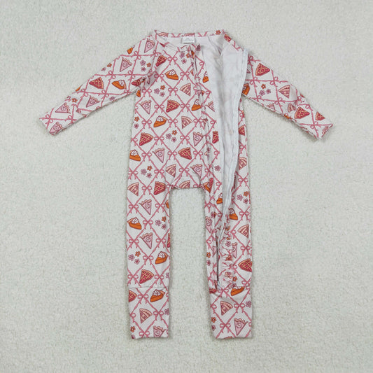 LR2594 Baby Girls Thanksgiving Pie Zippy Romper
