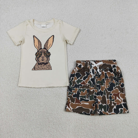 Baby Boys Easter Camo Top With Shorts Set