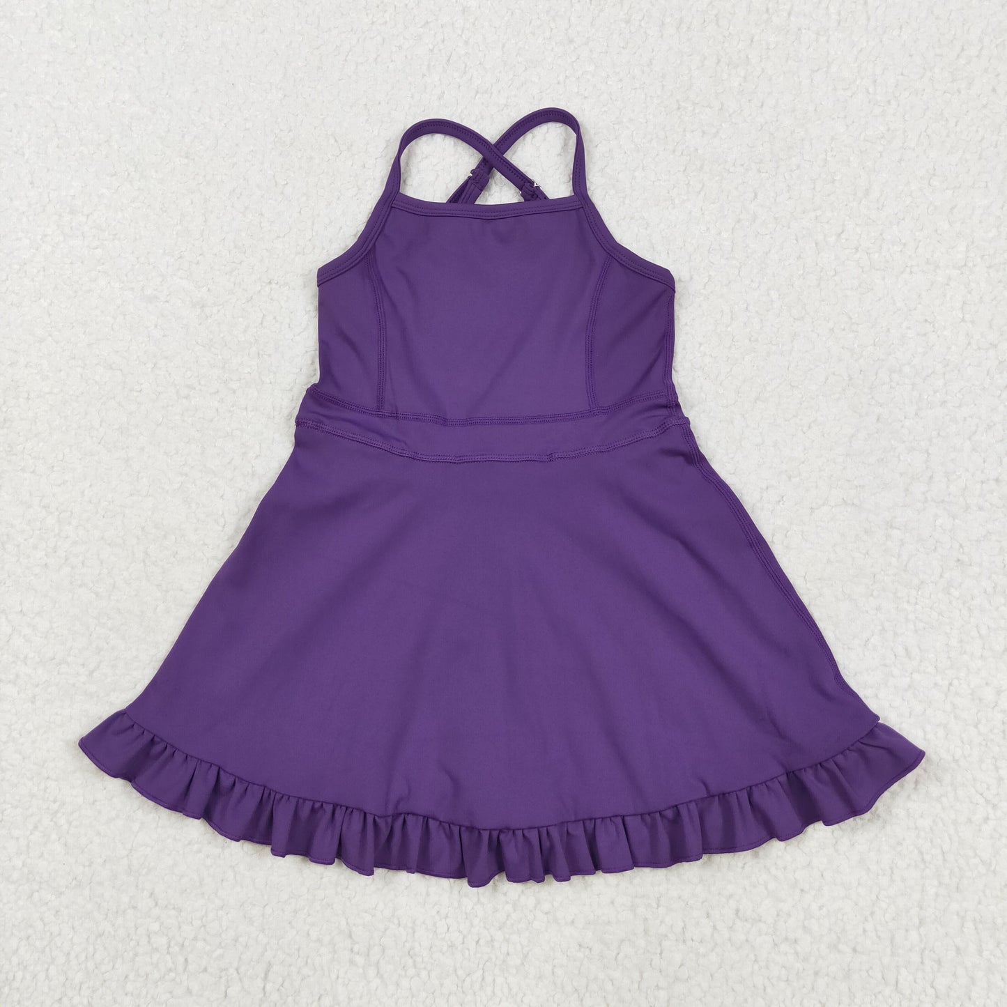 S0554 Baby Girls Active Waer Purple Yoga Dress
