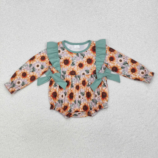 Baby Girls Sunflower Long Sleeve Bubble Romper